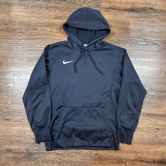 Nike Therma-FIT Hoodie Mens Small Pullover Sweatshirt Navy Activewear 818723 - Picture 1 of 7